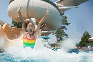 Girl on waterslide