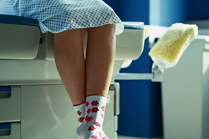 Girl at doctor's office