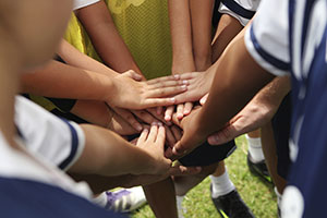Picture of team huddle