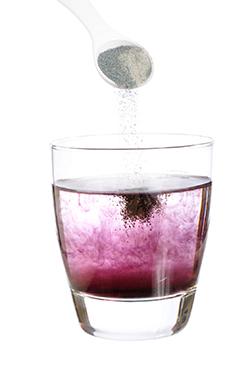 Glass of powdered alcohol