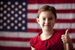 girl with American flag